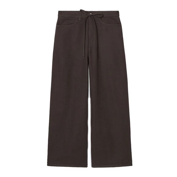 COS Wide Leg Drawstring Wideleg Trouser Jeans, Sz 4, Brown, NWOT, NEW - Picture 1 of 9